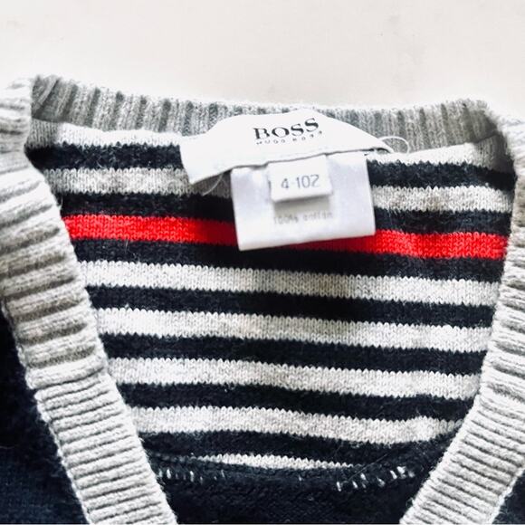 Boss Hugo Boss boys color block knit sweater vest size 4 - Picture 2 of 5